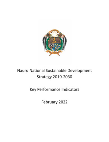 Nauru National Sustainable Development Strategy 2019-2030 Key .