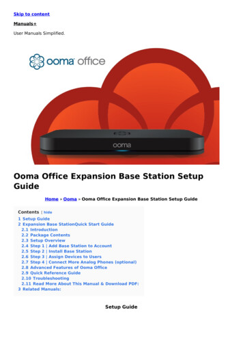 Ooma Office Expansion Base Station Setup Guide - Manuals 