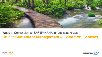 Week 4: Conversion To SAP S/4HANA For Logistics Areas Unit 1 .