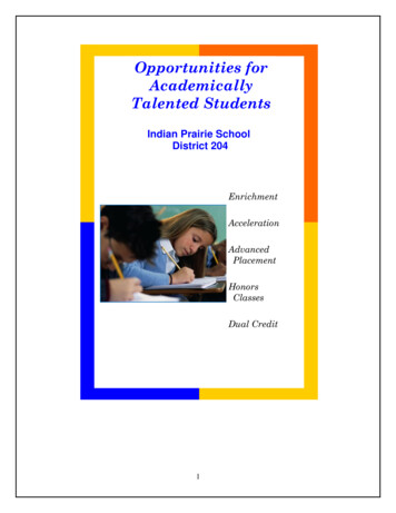 Opportunities For Academically Talented Students