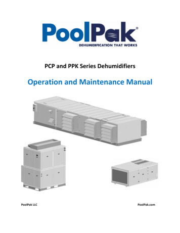 PCP And PPK Series Dehumidifiers - PoolPak