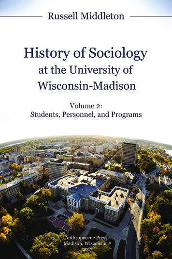 History Of Sociology At The - UW-Madison