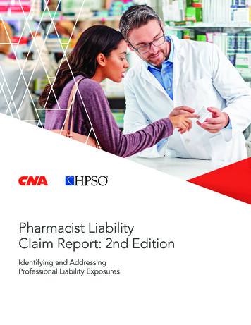 Pharmacist Liability Claim Report: 2nd Edition - HPSO