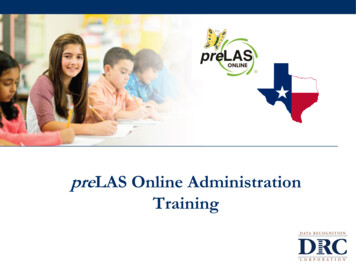 PreLAS Online Administration Training