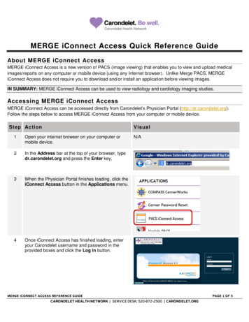 MERGE IConnect Access Quick Reference Guide