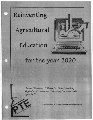 Einventing Agricultural Education - University Of Idaho