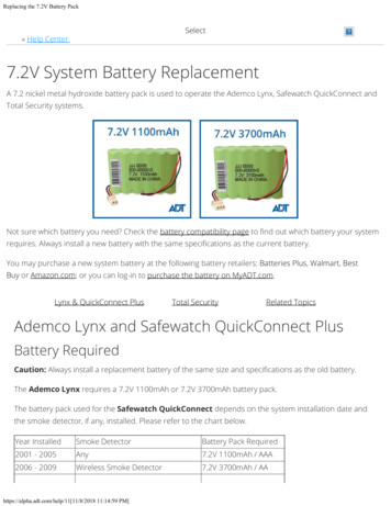 7.2V System Battery Replacement - ADT Inc.
