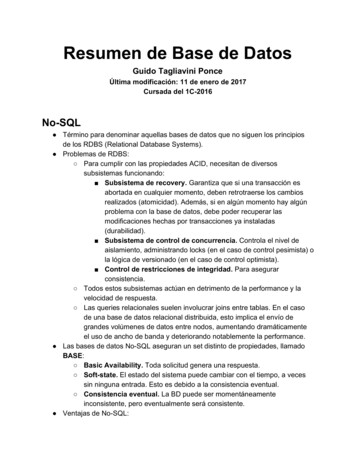 Resumen De Base De Datos - Cubawiki .ar