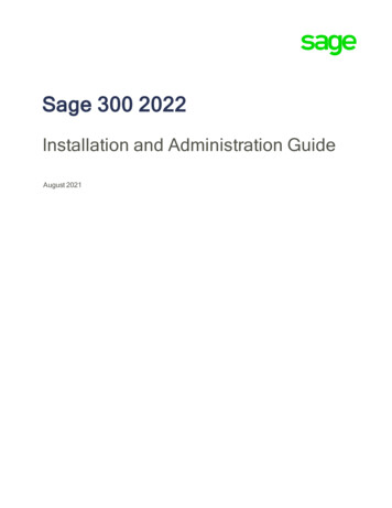 Sage 300 2022 Installation And Administration Guide