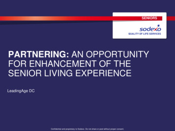 Partnering: An Opportunity For Enhancement Of The Senior Living Experience