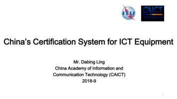 China S Certification System For ICT Equipment - ITU