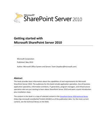 Getting Started With Microsoft SharePoint Server 2010