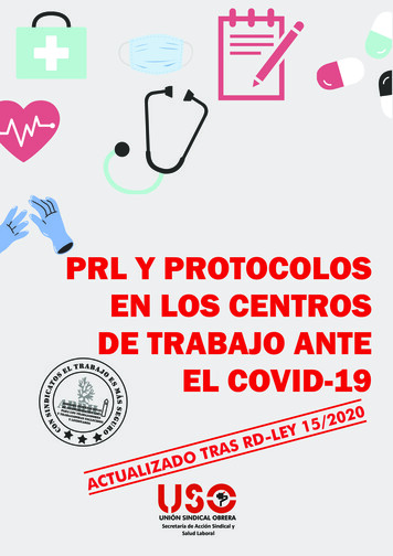 PRL Y PROTOCOLOS EN LOS CENTROS DE TRABAJO ANTE EL COVID-19 - Sindicato USO