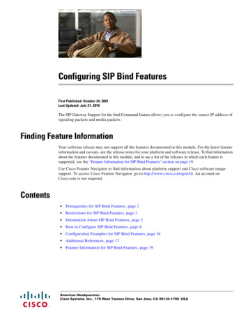Configuring SIP Bind Features - Cisco