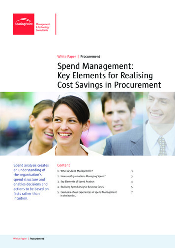 White Paper Procurement Spend Management: Key Elements For Realising .