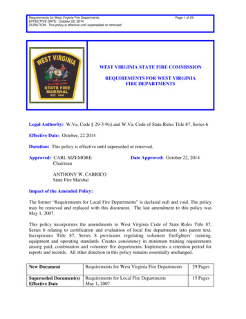West Virginia State Fire Commission Requirements For West Virginia Fire .