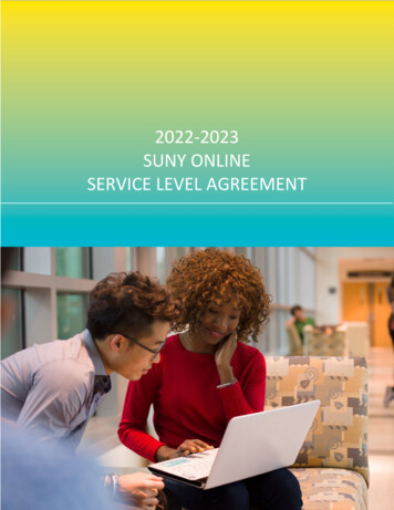 2022-2023 Suny Online Service Level Agreement