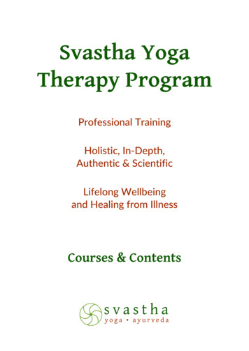 Svastha Yoga Therapy Program - A. G. Mohan