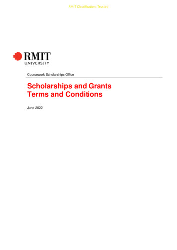 Scholarships Office Scholarships And Grants Terms And Conditions - RMIT