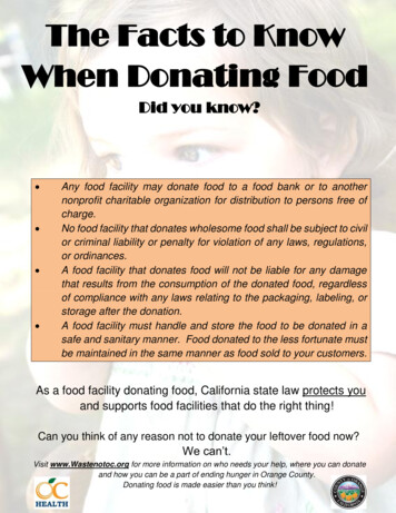 The Facts To Know When Donating Food - Los Angeles County, California