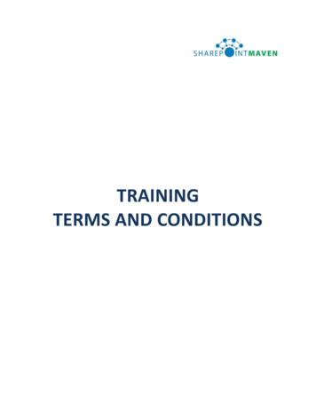 TRAINING TERMS AND CONDITIONS - SharePoint Maven