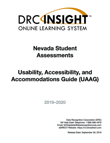 Nevada Student Assessments Usability . - Teaching And Learning