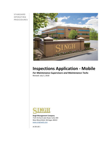 Inspections Application - Mobile