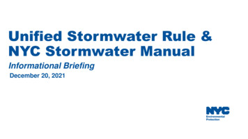 Unified Stormwater Rule & NYC Stormwater Manual