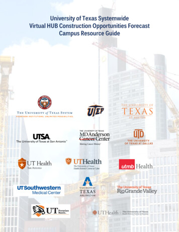 University Of Texas Systemwide Virtual HUB Construction Opportunities .
