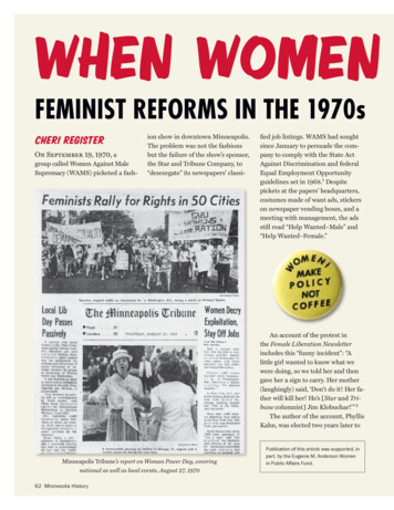 Feminist ReFoRms In The 1970s - Minnesota Historical Society
