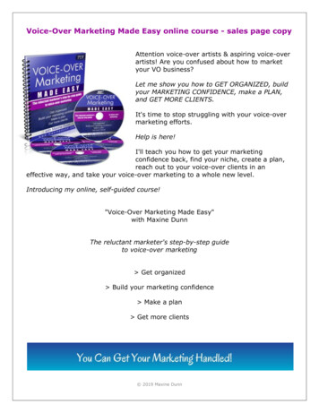 Voice-Over Marketing Made Easy Online Course - Sales Page Copy