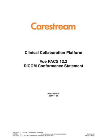 Vue PACS 12.2 DICOM Conformance Statement - Carestream CCP