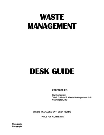 Waste Management Desk Guide - GSA