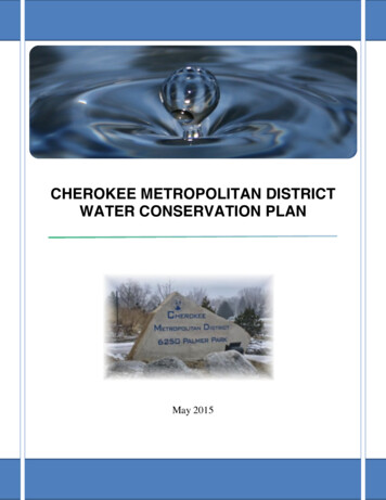 Cherokee Metropolitan District Water Conservation Plan