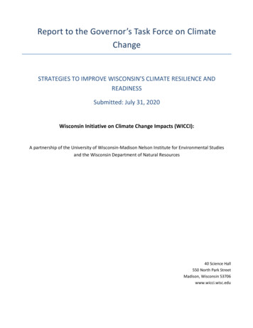 Report To The Governor's Task Force On Climate Change