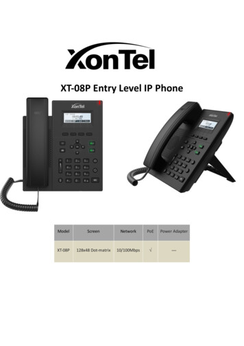 XT-08P Entry Level IP Phone - Amazon Web Services