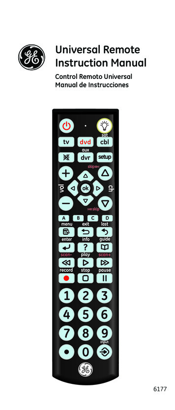 Universal Remote Instruction Manual - Lowe's