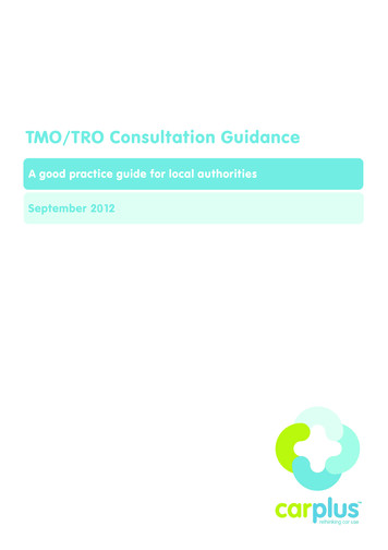 TMO/TRO Consultation Guidance - CoMoUK
