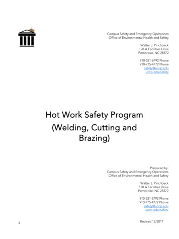 Hot Work Safety Program (Welding, Cutting And Brazing)