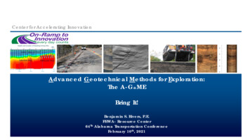 Advanced Geotechnical Methods For Exploration: The A-GaME