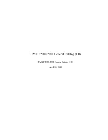 UMKC 2000-2001 General Catalog (1.0) - University Of Missouri