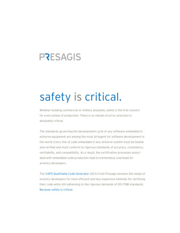 Safety Is Critical. - Presagis