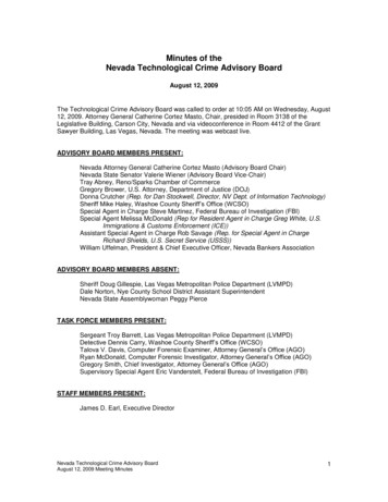 Minutes Of The Nevada Technological Crime Advisory Board
