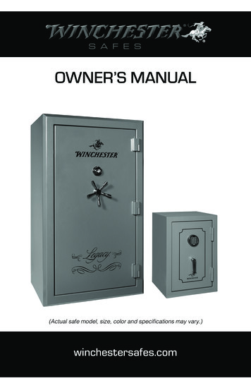 OWNER'S MANUAL - Winchester Safes