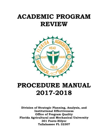 ACADEMIC PROGRAM REVIEW - Florida A&M University