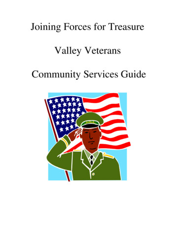 Joining Forces For Treasure Valley Veterans Community Services Guide