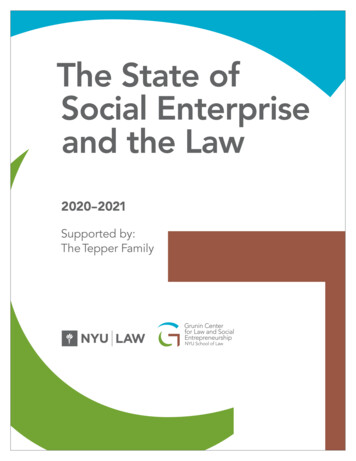 The State Of Social Enterprise And The Law