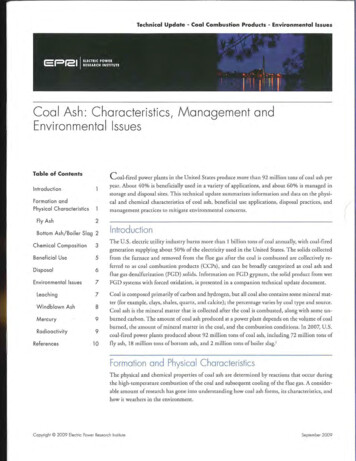 Coal Ash: Characteristics, Management And Environmental Issues