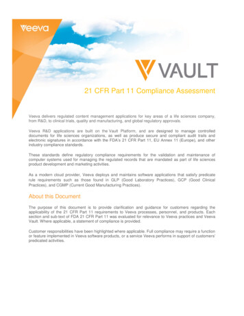 21 CFR Part 11 Compliance Assessment - Sites.veevavault.help