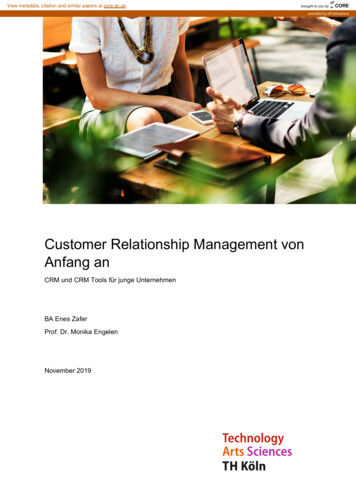 Customer Relationship Management Von Anfang An - CORE